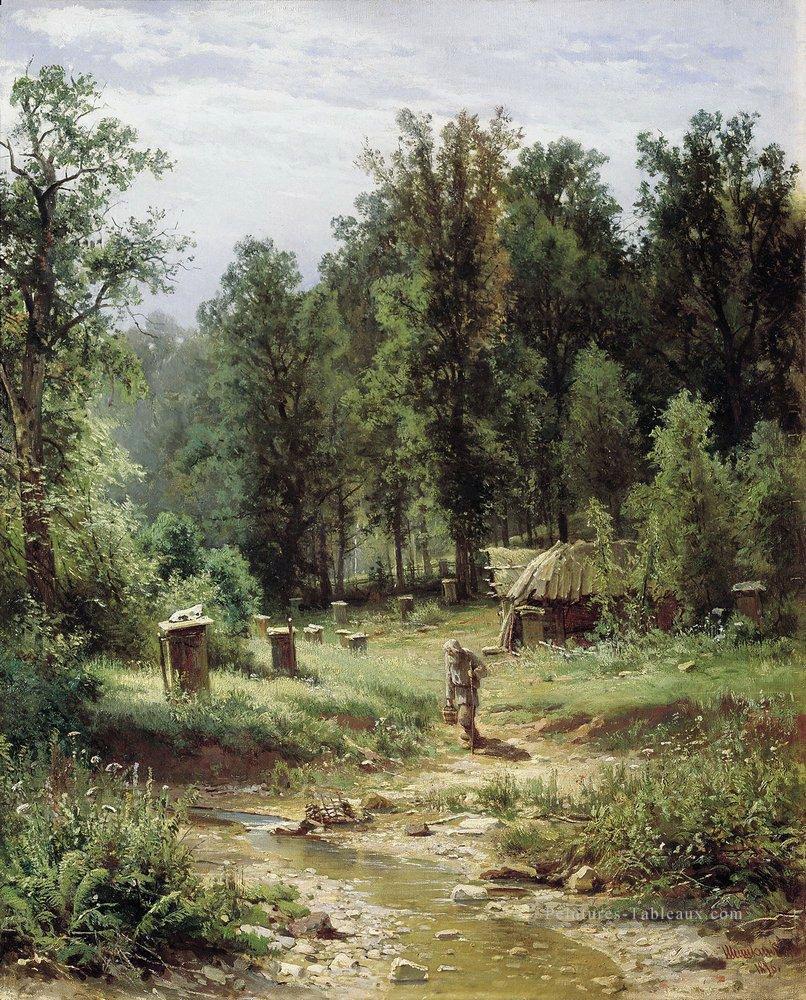 familles d’abeilles dans la forêt 1876 paysage classique Ivan Ivanovitch Peintures à l'huile